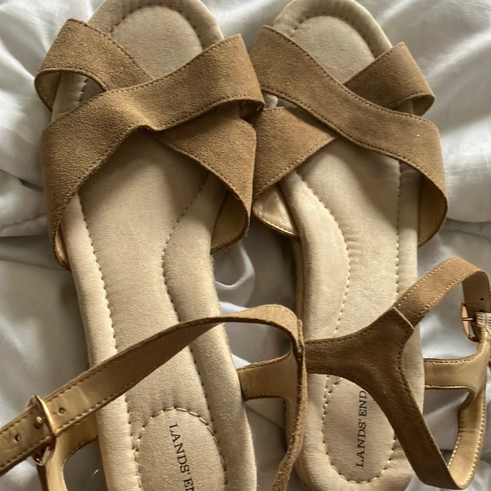 Lands end wedge sandals size 10